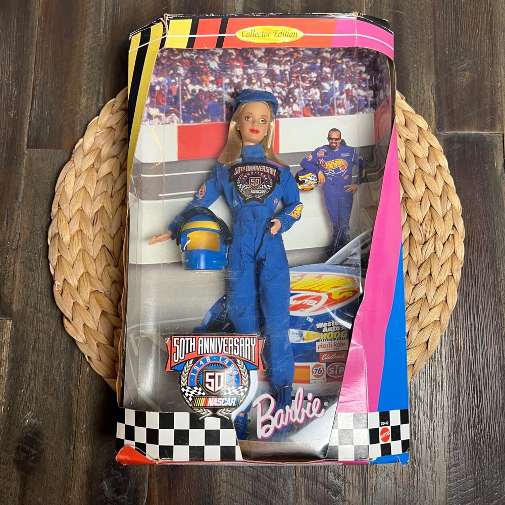 NASCAR 50th Anniversary Barbie Doll 1998 Collector Edition 20442 Mattel NIB